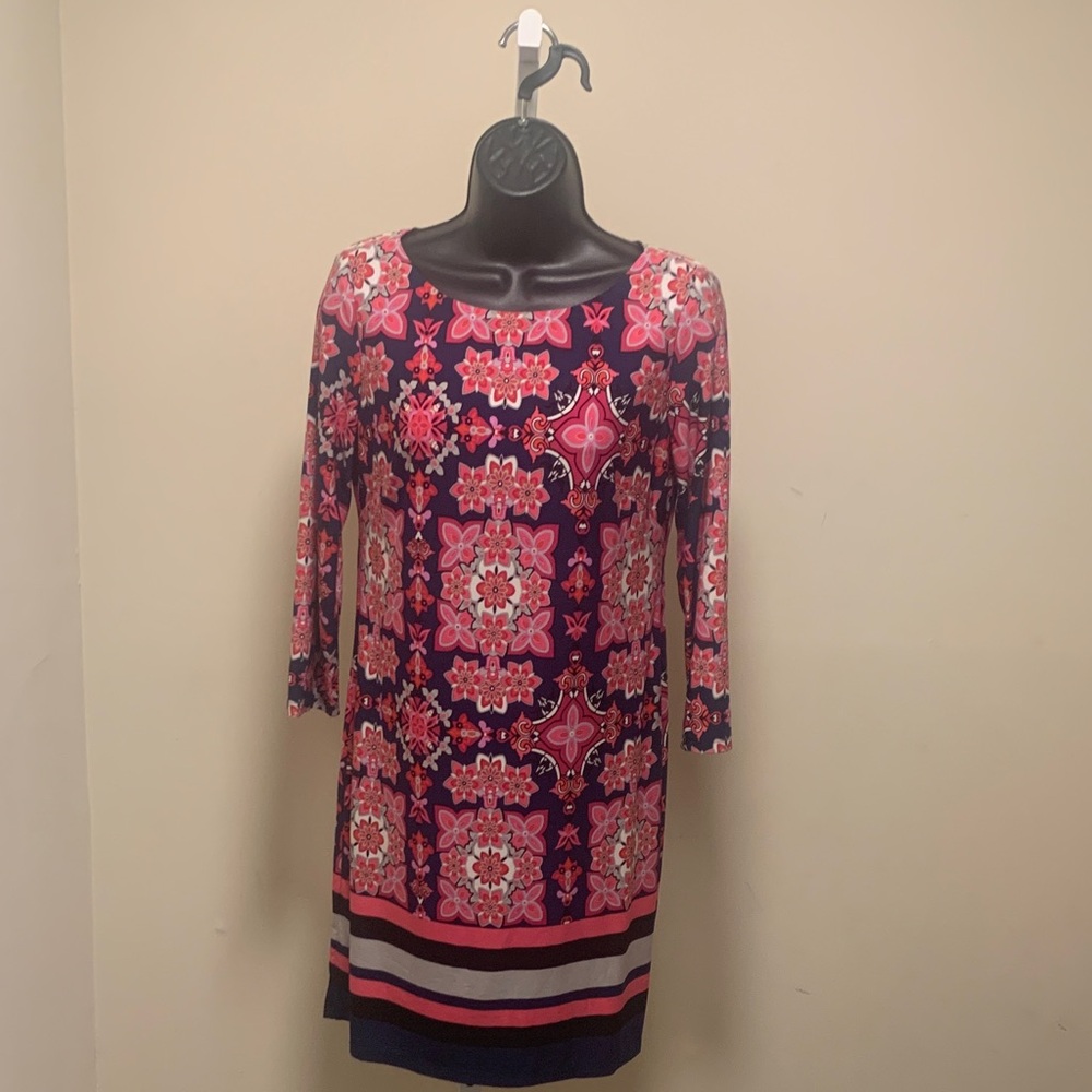 Vince Camuto Long Sleeve Dress - Pink and Navy